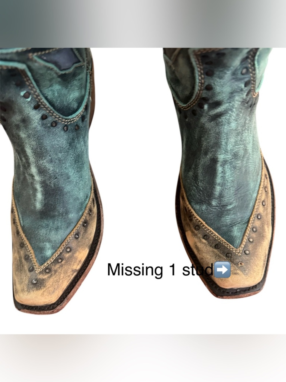 Liberty Black Turquoise Vintage Inlay Leather Cowboy Boots Size 9 GUC - Picture 5 of 16